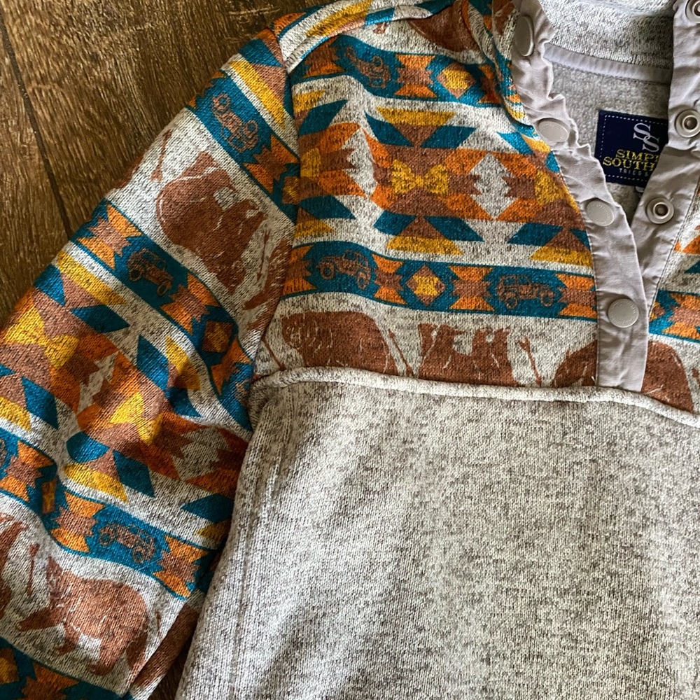 Simply Southern Multicolor Patterned Sweater - image 7